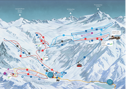 Mappa piste area sciistica Val Senales